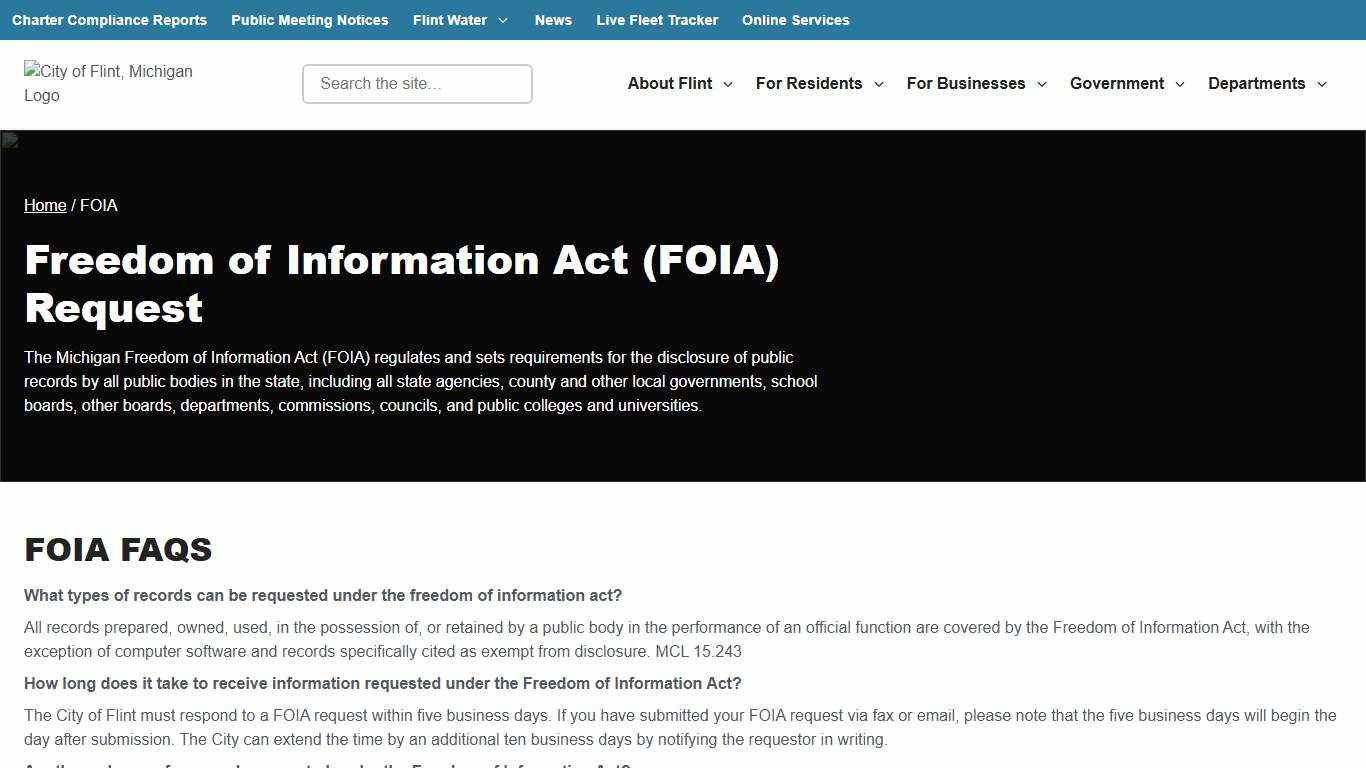 FOIA - City of Flint