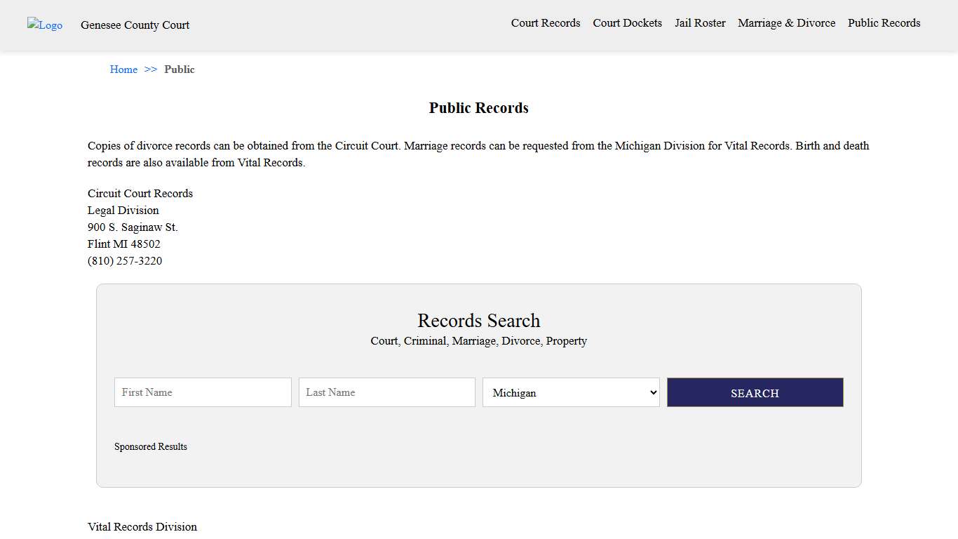 Public Records Genesee County Court